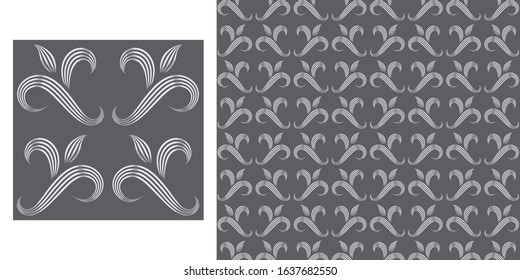 Abstract swirl pattern with a metallic texture look, includes seamless pattern swatch