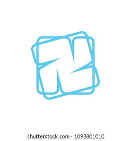 abstract swirl propeller square design logo