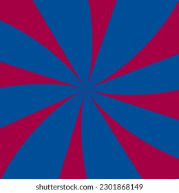 Abstract swirl radial pattern style. Retro background with rays or stripes in the center. Vintage twirl sunburst spin on red and blue colors. vector graphic for wallpaper, backdrop, banner