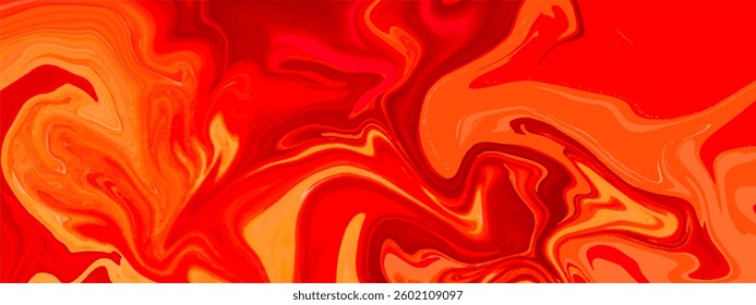 An abstract swirl of red and orange tones with fluid, vibrant transitions creating a dynamic, fiery appearance.