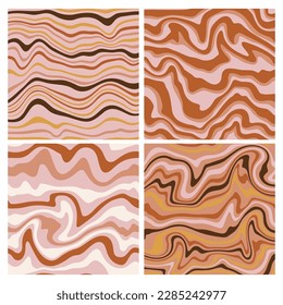 Abstract Swirl Retro 70s Groovy Wavy Background 