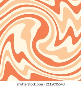 Abstract Swirl Retro 70s Orange Yellow