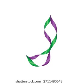 Plantilla Abstractas del diseño del logotipo del Vector de la cinta del remolino. Gráfico de arte creativo fluyendo de onda verde púrpura elegante dinámico.
