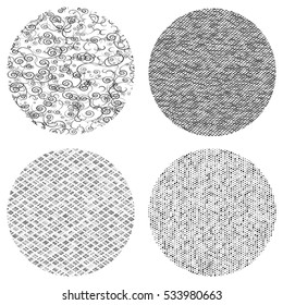 Abstract Swirl Set Overlay Texture For Your Design. Hand Made. EPS10 vector.