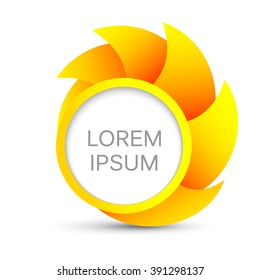 Abstract swirl shape. Circle logo template. Vector logo isolated.