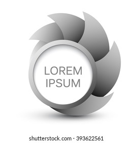 Abstract swirl shape. Circle logo template. Vector speech bubble isolated.
