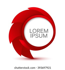 Abstract swirl shape. Circle logo template. Vector speech bubble isolated.
