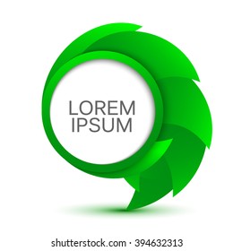 Abstract swirl shape. Circle logo template. Vector speech bubble isolated.
