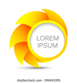 Abstract swirl shape. Circle logo template. Vector speech bubble isolated.