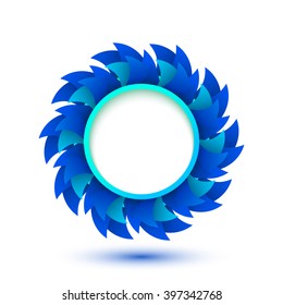 Abstract swirl shape. Circle logo template. Vector speech bubble isolated.