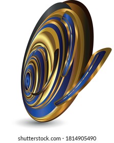 Abstract swirl shape, design element, isolated on white background.