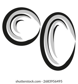 Formas de espiral abstratas. Símbolo de movimento circular. Elemento gráfico dinâmico. Vibrações sonoras vetoriais. EPS 10.