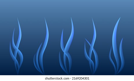 Abstract swirl smoke or steam isolated on a blue background.