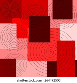 Abstract swirl and square pattern background vector