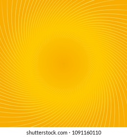 Abstract swirl summer fun background. Shiny hot sun lights illustration with yellow and orange vibrant color tones.