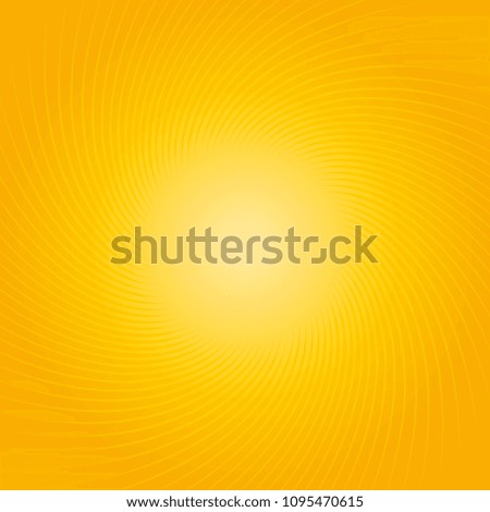 Abstract swirl summer fun background. Shiny hot sun lights illustration with yellow and orange vibrant color tones.