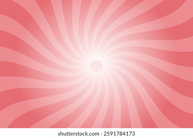 Abstract Swirl Sunburst Orange Background. Redstone Orange Sunbeams Pattern. Colorful Spinning Lines Background for Template, Banner, Poster, Flyer. Sweet Rotating Cartoon Swirl or Whirlpool.