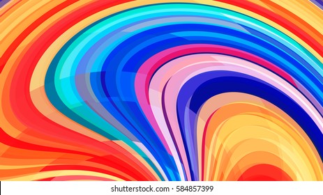 Abstract Swirl Technicolor Background. Colorful Vector Graphic Pattern