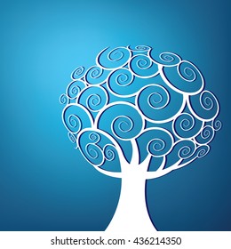 Abstract swirl tree background with space for your type