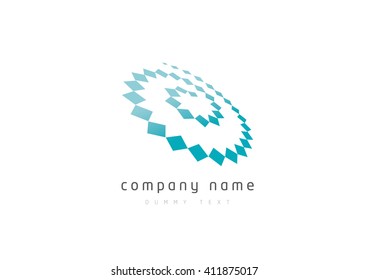 abstract swirl trendy shape, technology, business concept icon
