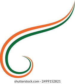 Remolino Abstractas en tricolor de la bandera india del azafrán, blanco y verde, mejor para los diseños del día de la independencia de la India