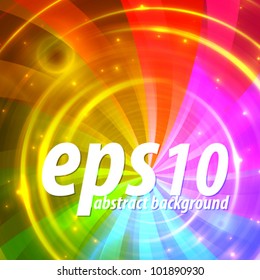 Abstract swirl vector background made of rainbow colored twirls