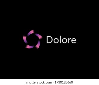 Abstract swirl vortex spin logo icon design abstract modern minimal gradient illustration. Sun flower swirl colorful emblem sign symbol mark logotype for black background