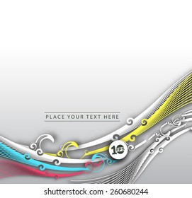 Abstract Swirl Wave Lines Background