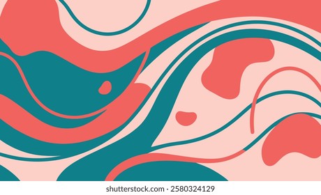 Abstract Swirl and Wave Lines – Bright  Colorful Vector Design