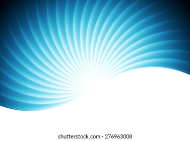 Abstract swirl wavy blue background. Vector art design