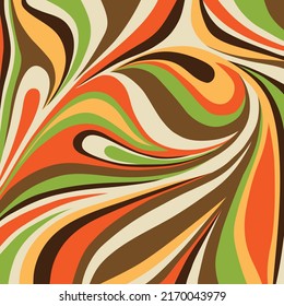 abstract swirl yellow orange green brown vector pattern