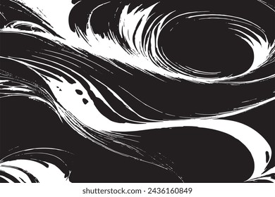 abstract swirled design black and white texture. vector illustration background texture marble and tiles for print.