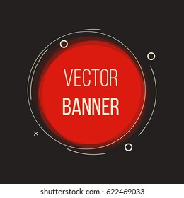 Abstract swirling banner with text. Intersection curves. Circular shape Dots and lines. Vector illustration