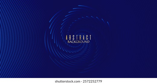 Abstract Swirling Blue Background Design with Concentric Circular Motion and Gradient Effect. Futuristic technology concept. Vector illustration