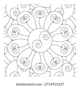 Abstract Swirling Circle Pattern Design Vector Illustration