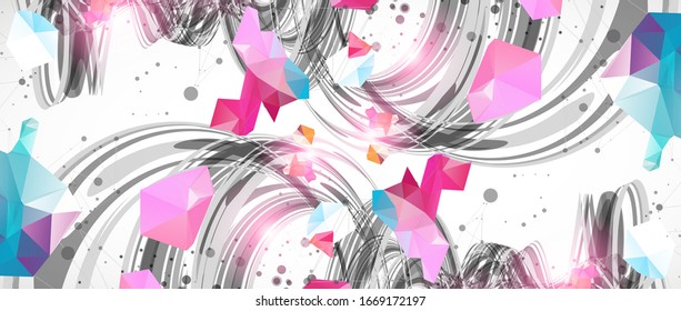Fondo de color giratorio abstracto para trabajos de diseño. Composición geométrica futurista. 