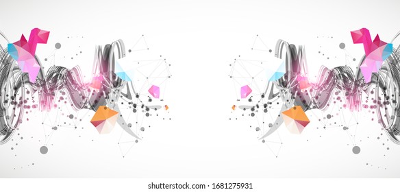 Abstract swirling colored background for design works. Futuristic geometric composition. 