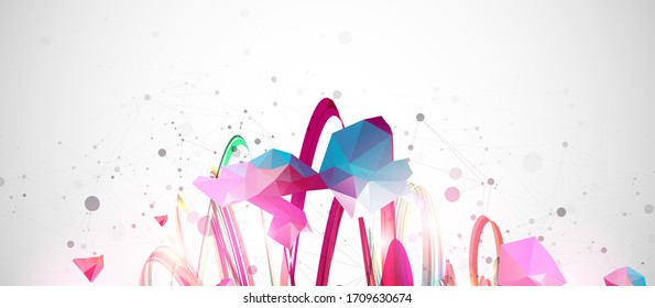 Abstrakter, wirbelnder Hintergrund für Design-Arbeiten. Futuristische geometrische Zusammensetzung. 