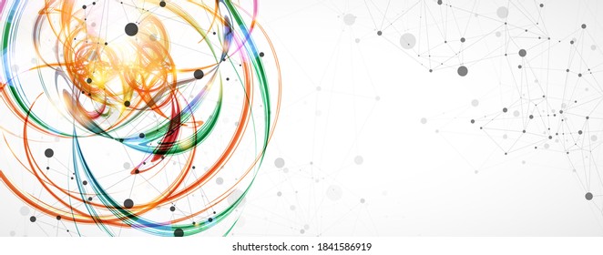 Abstract swirling colored background for design works. Futuristic geometric composition.