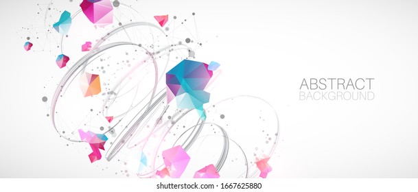 Abstract swirling colored lines. Futuristic geometric composition. Background for design works.