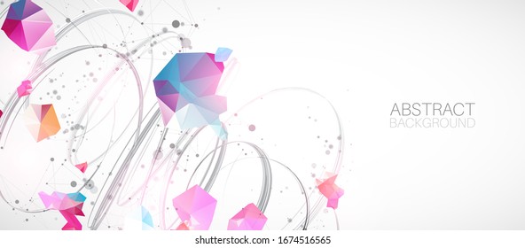 Abstract swirling colored lines. Futuristic geometric composition. Background for design works.