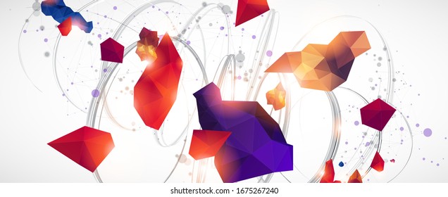 Abstract swirling colored lines. Futuristic geometric composition. Background for design works.