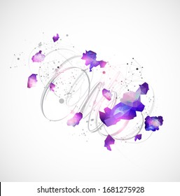 Abstract swirling colored lines. Futuristic geometric composition. Background for design works.