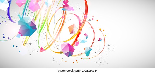 Abstract swirling colored lines. Futuristic geometric composition. Background for design works.