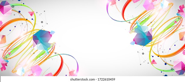 Abstract swirling colored lines. Futuristic geometric composition. Background for design works.