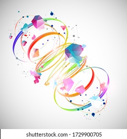 Abstract swirling colored lines. Futuristic geometric composition. Background for design works.