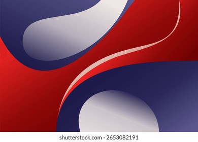 Abstract Swirling Design in Red, Blue, and White Hues