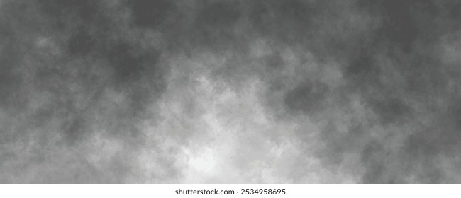 Abstractas niebla gris y vapor que se funden en un fondo oscuro y nublado, creando una escena misteriosa y atmosférica.
