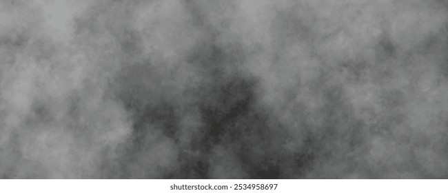 Abstractas niebla gris y vapor que se funden en un fondo oscuro y nublado, creando una escena misteriosa y atmosférica.
