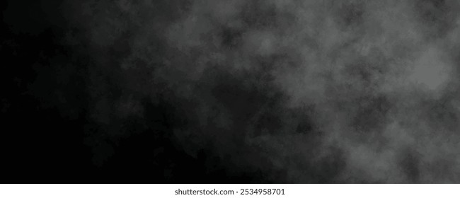 Abstractas niebla gris y vapor que se funden en un fondo oscuro y nublado, creando una escena misteriosa y atmosférica.
